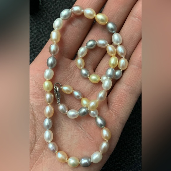 Honora Sterling Cultured Pearl Pastel Multi-Colored Necklace 16in High Luster - Picture 6 of 11